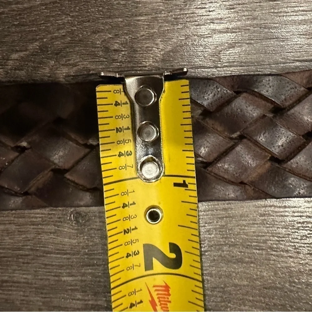 Columbia Men’s Braided Brown Leather Belt Mens 38/95 11CO0408 Brass Buckle